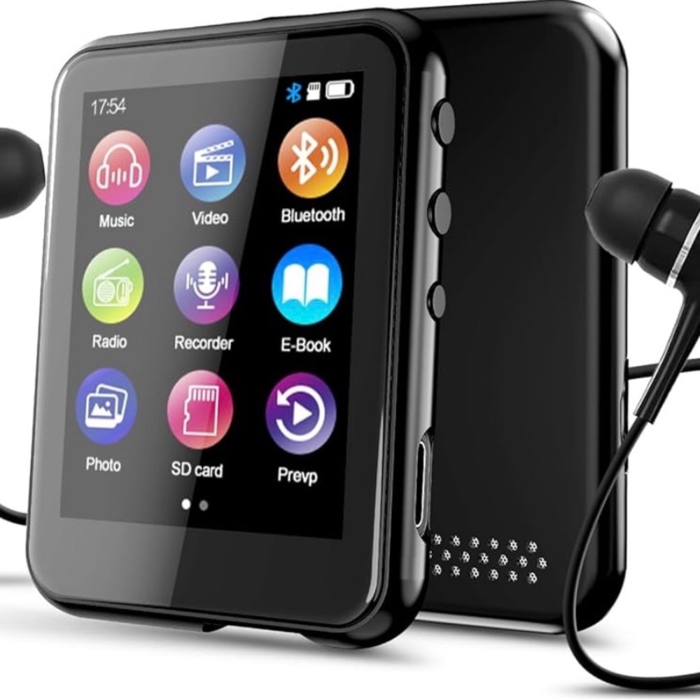 Portable Black MP3 Player with Earphones